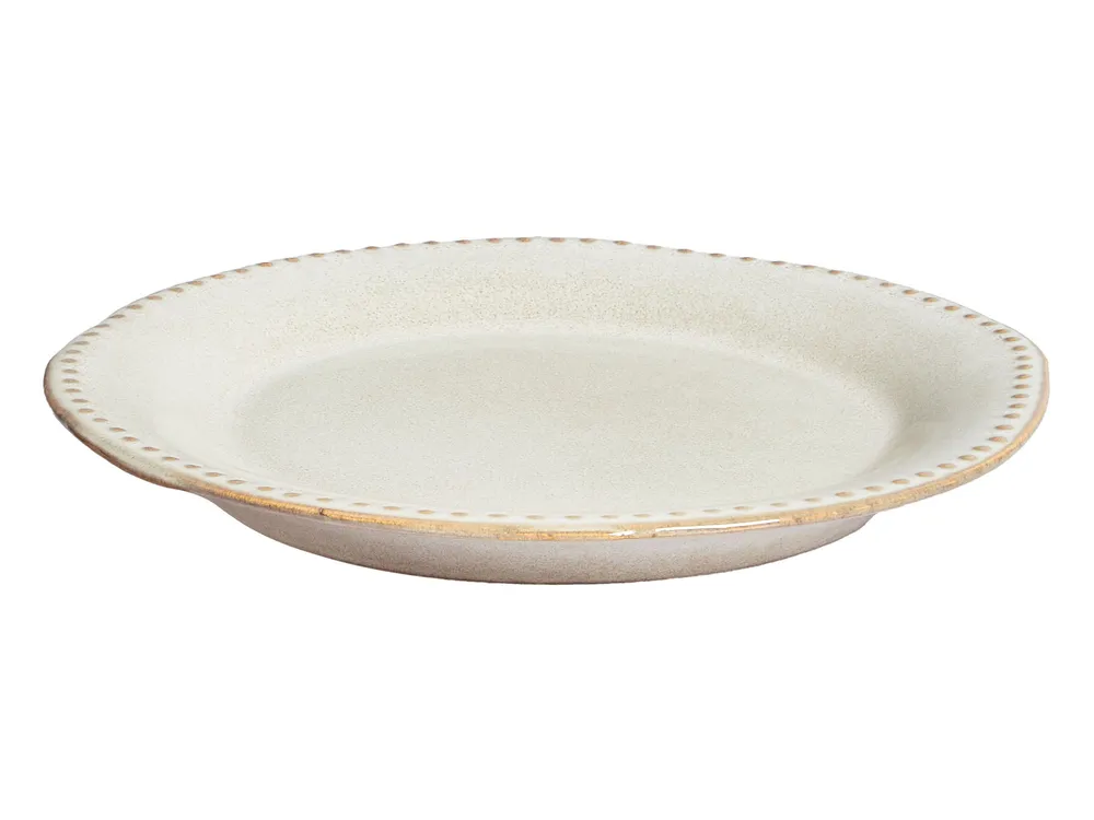 Set of 24 Dinnerware CHERVIL Stoneware Light Beige_1002429