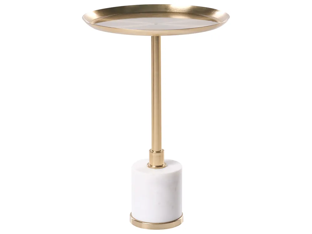 Side Table CAMELO Metal White Marble