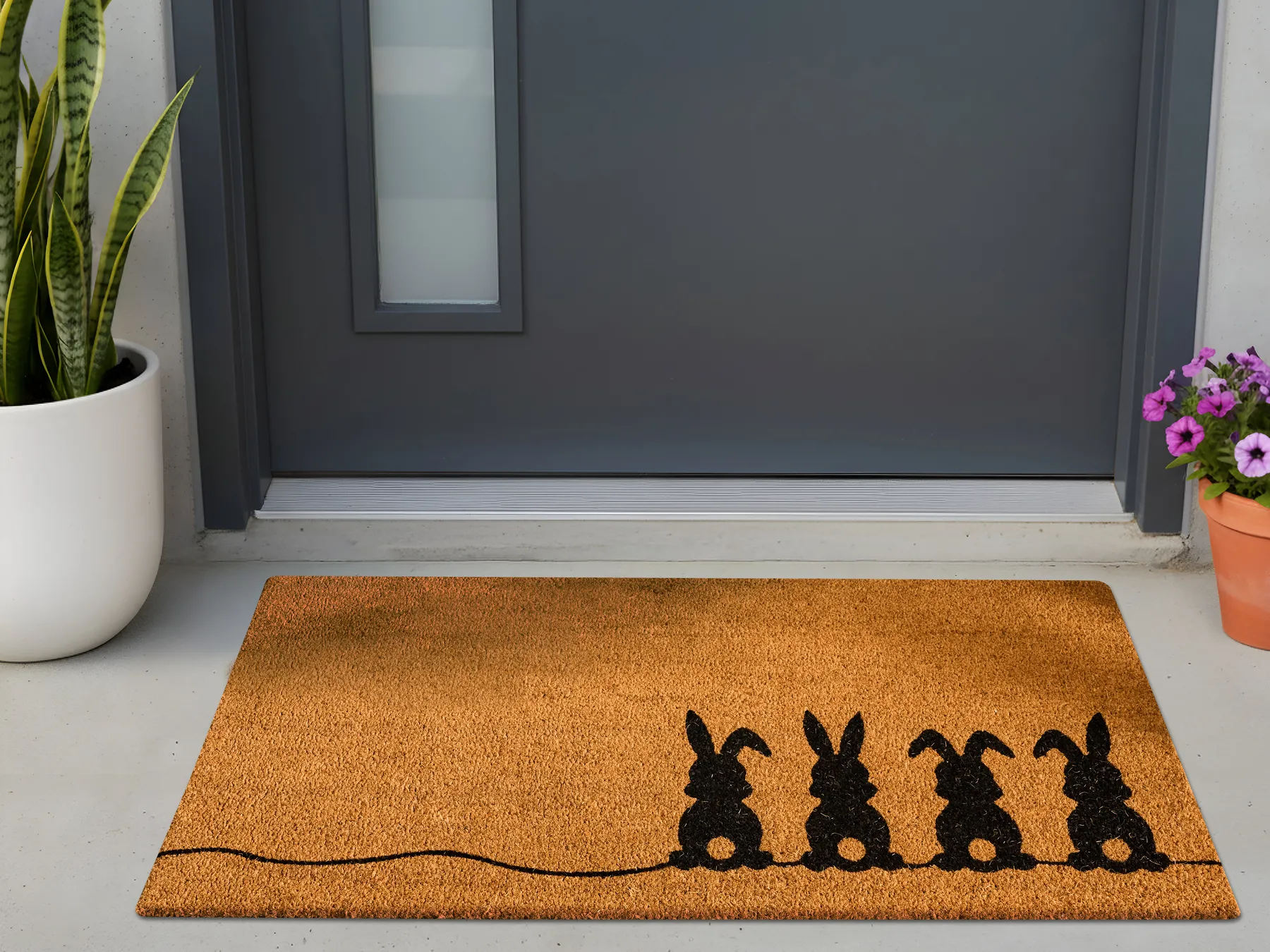 Dörrmatta PULIAN Naturlig 55 x 120 cm Kanin Kokosfiber_1013163