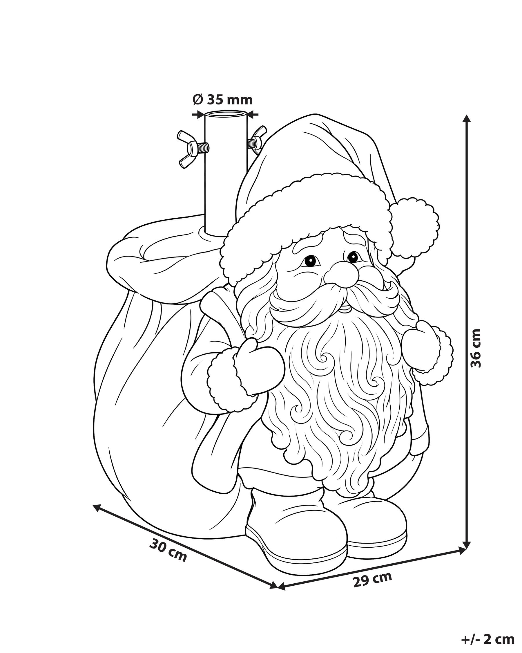 Christmas Tree Stand KALLO 30 cm Santa Claus Red_1185260
