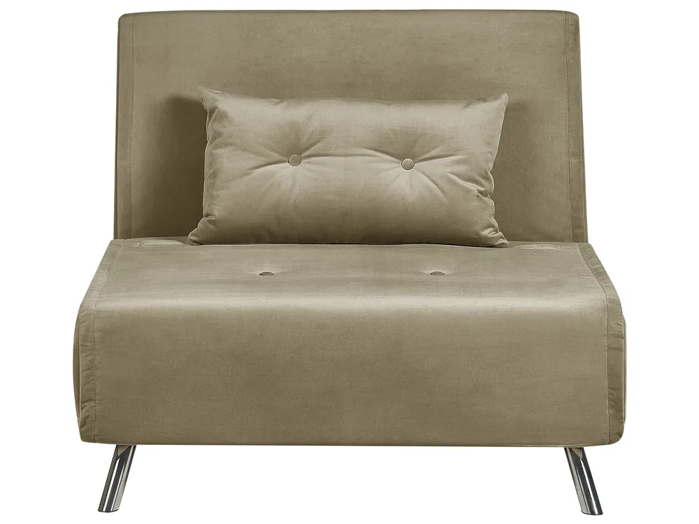 Single Sofa Bed FARRIS Velvet Olive Green