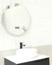 LED Bathroom Mirror TANAY 60 cm 60 cm with Built-In Bluetooth Speaker Silver_944255