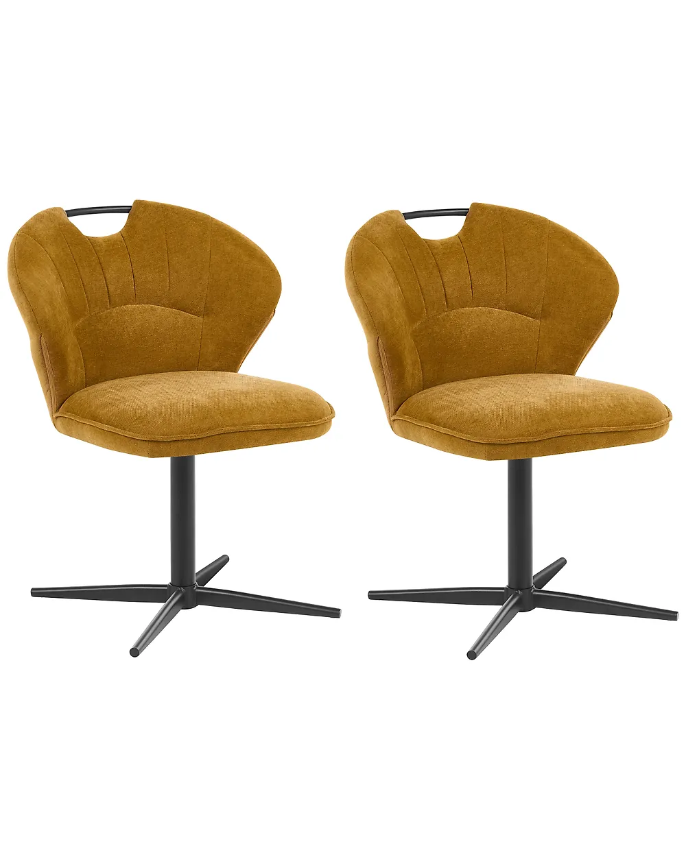 Sett med 2 stoler WORCESTER Chenille Sennepsgul_1156578