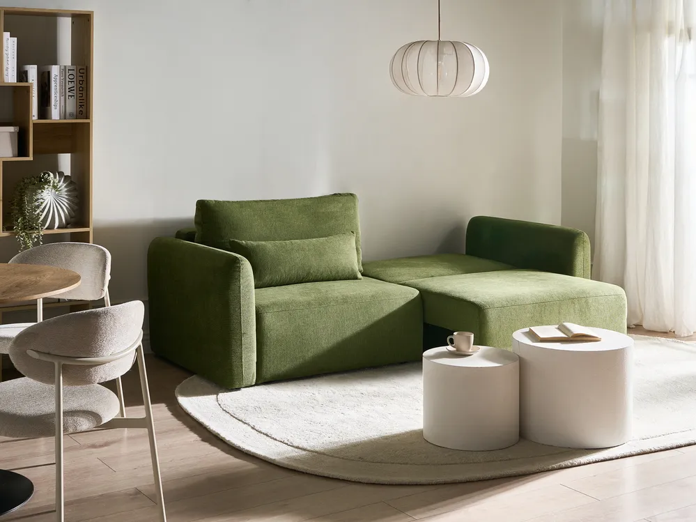Bäddsoffa 3-sits VAXHOLM med förvaring Grön_1026811