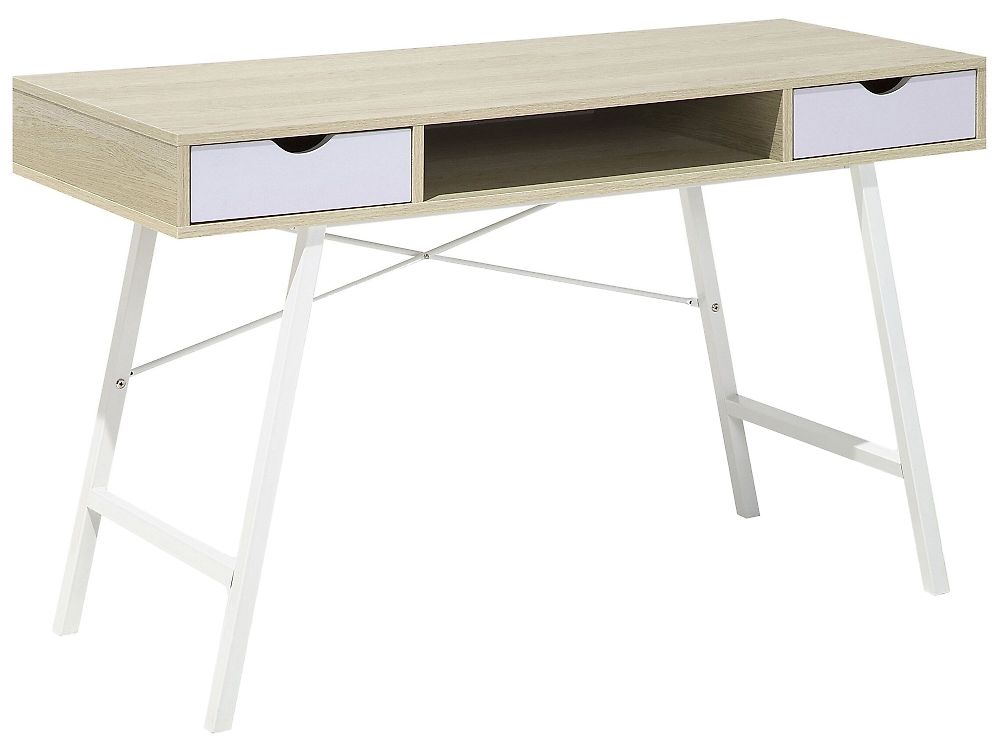 Skrivbord CLARITA 120 cm x 48 cm med lådor Ljusbrun