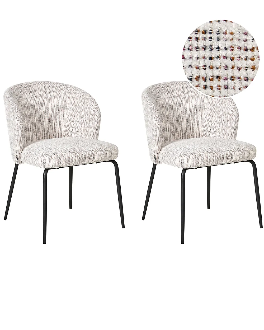 Set of 2 Dining Chairs ZANA Fabric Multicolour