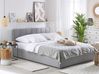 Ottoman Bed DREUX Fabric Light Grey 180 x 200 cm (EU Super King)