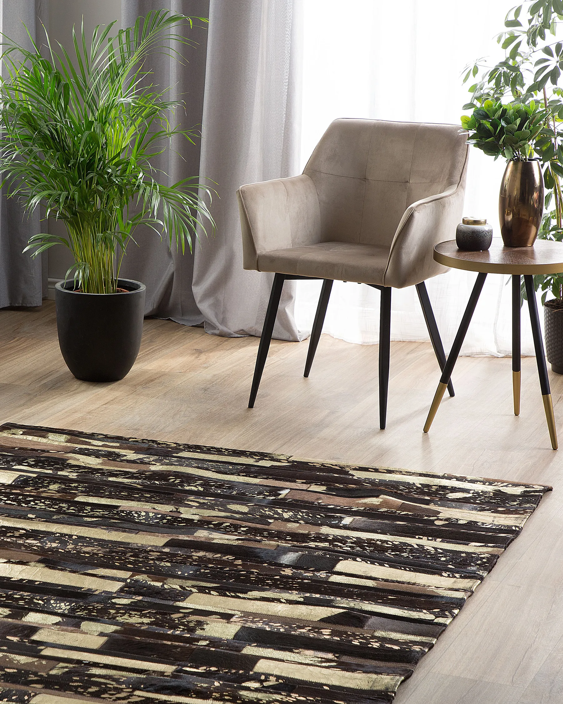 Rug ARTVIN Brown 160 x 230 cm Leather_517065