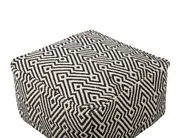 Sittpuff LONGMONT Bomull Svart/ Vit_713441