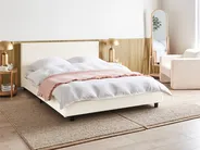 Bed Boucle ALBI 160 x 200 cm (EU King Size) Off-White_981930