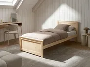 Säng med lamellram Furu DAUPHIN 90 x 200 cm Ljusbrun_1059775