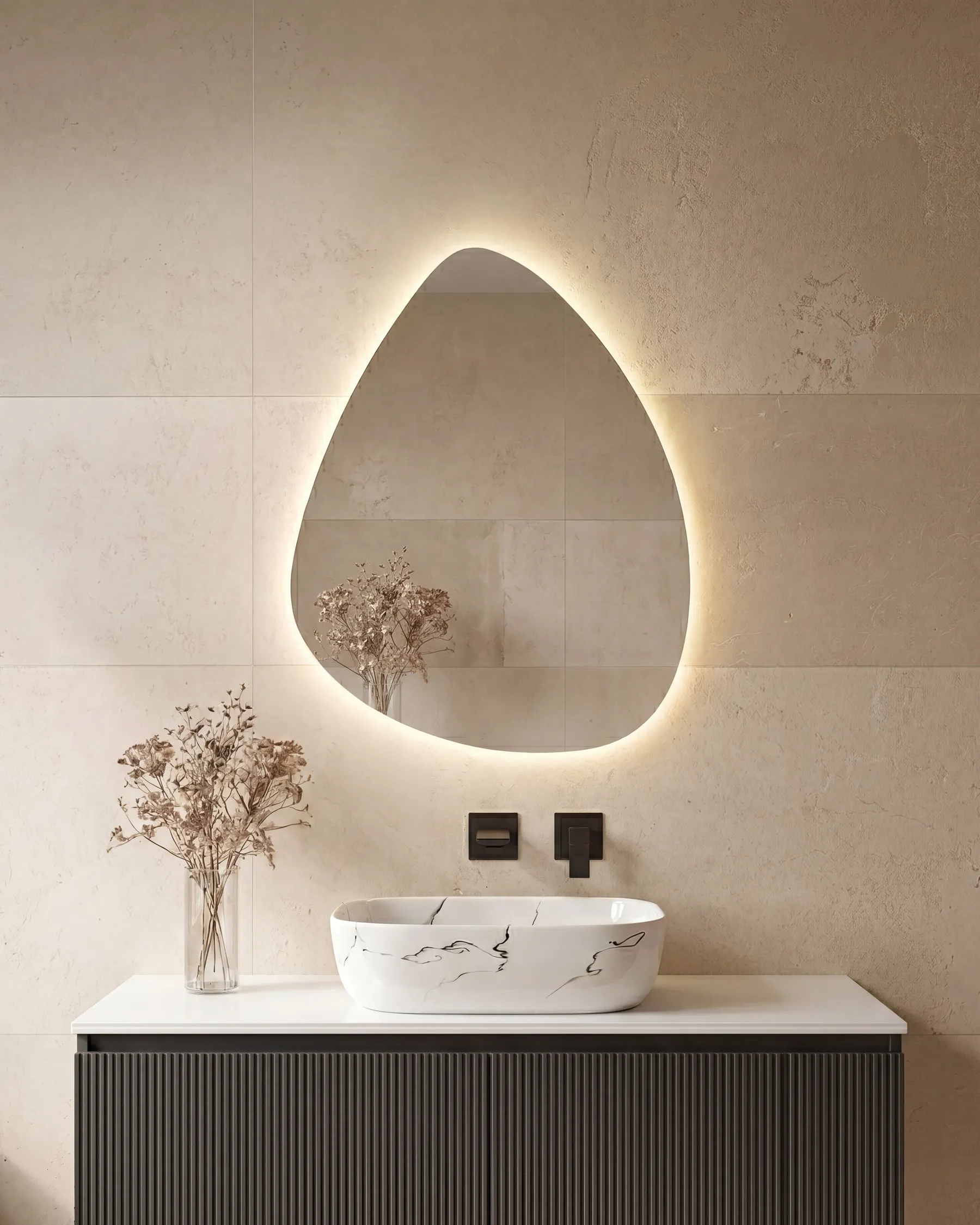 LED Bathroom Mirror LUGNY 70 cm 90 cm Silver_1087946