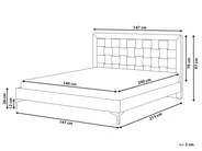 Bed Velvet LIMOUX 140 x 200 cm (EU Double) Grey_767422