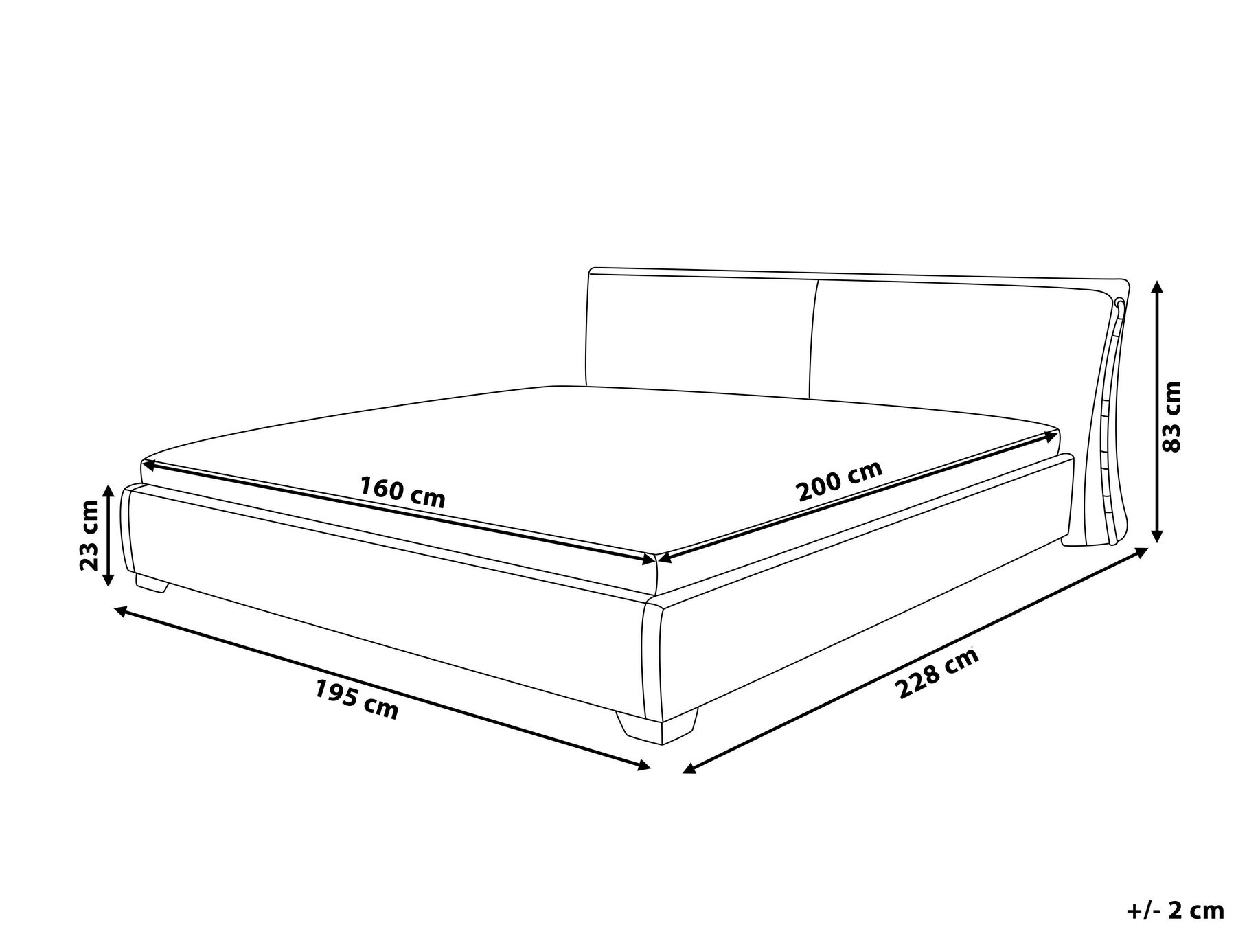 Bed Leather PARIS 160 x 200 cm (EU King Size) Gold_749008