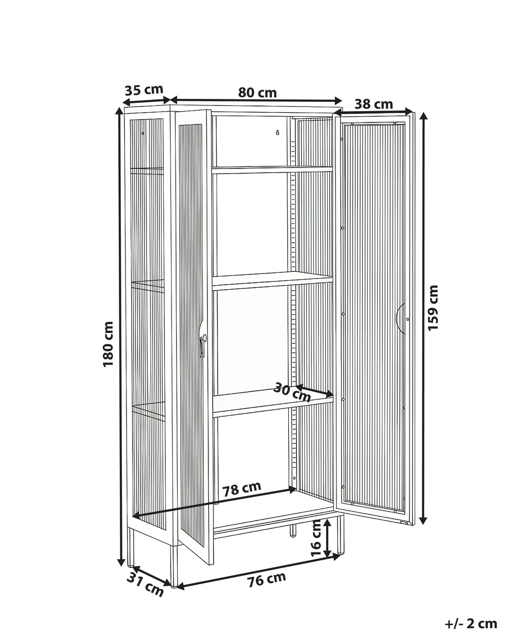 Glass Display Cabinet GLEORA Metal Mint Green_1046568