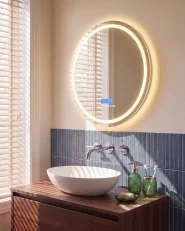 Kylpyhuoneen LED-peili BROGNON 60 cm 60 cm Bluetooth-kaiuttimella Hopea_1144159
