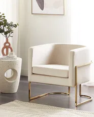 Fåtölj SIRKKA Sammet Ljusbeige_872168