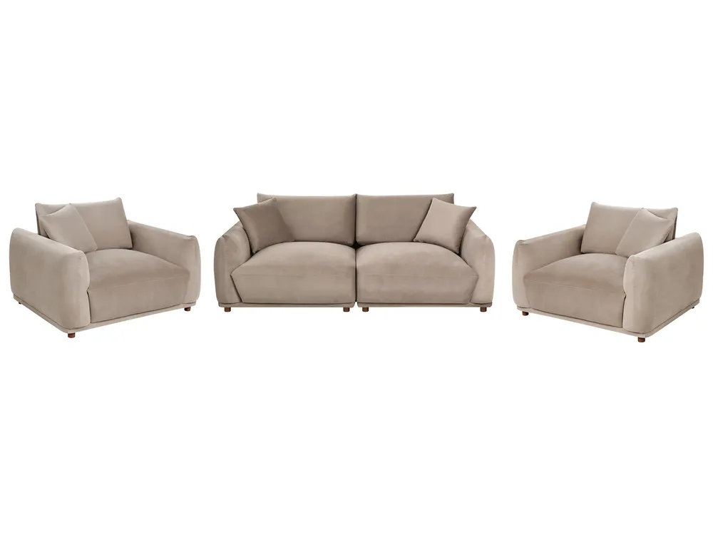 Living Room Set 5 Seater JUBEK Velvet Taupe