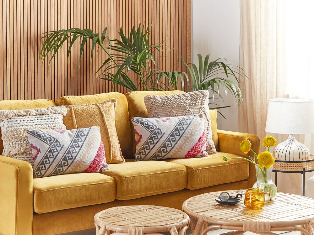 Koristetyyny BETULA 30 x 50 cm Puuvilla Beige Geometrinen kuvio