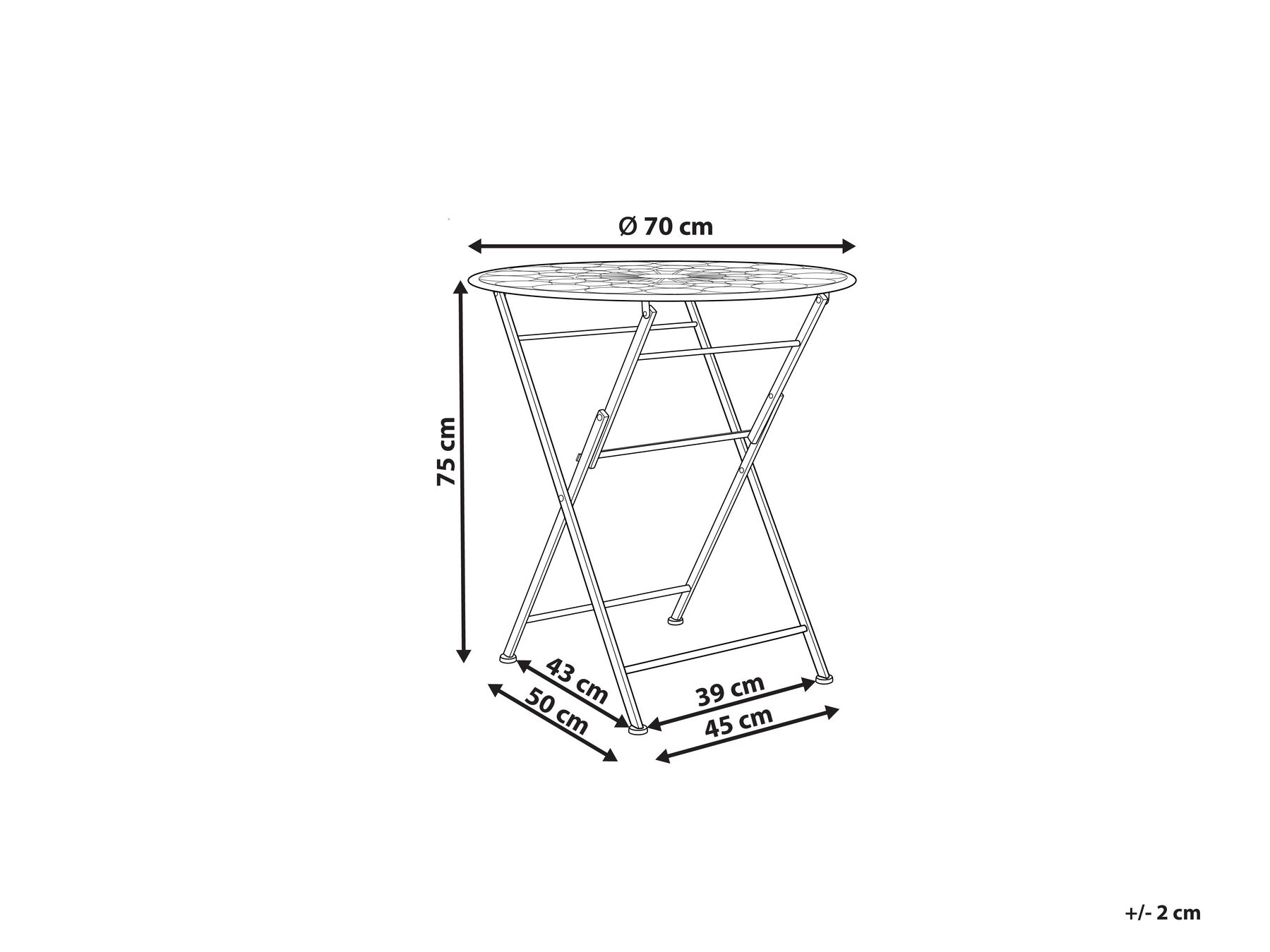Bistro Table SCARIO 70 cm 70 cm Metal Red_856049