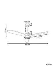 Ceiling Fan with Light MOYAR with Remote LED Dark Brown_988743