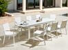 Extending Garden Dining Table SKALOMA 180/240 cm 90 cm Metal White