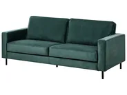Soffa 3-sits SAVALEN Sammet Mörkgrön_964548