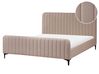Bed Boucle LUNAN 160 x 200 cm (EU King Size) Taupe