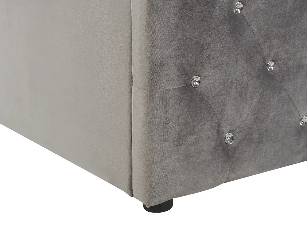 Ottoman Bed AMIENS Velvet Grey 140 x 200 cm (EU Double)_791234
