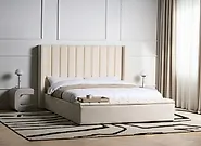 Säng med förvaringsbänk NOYERS Sammet Off-White 160 x 200 cm_1174448