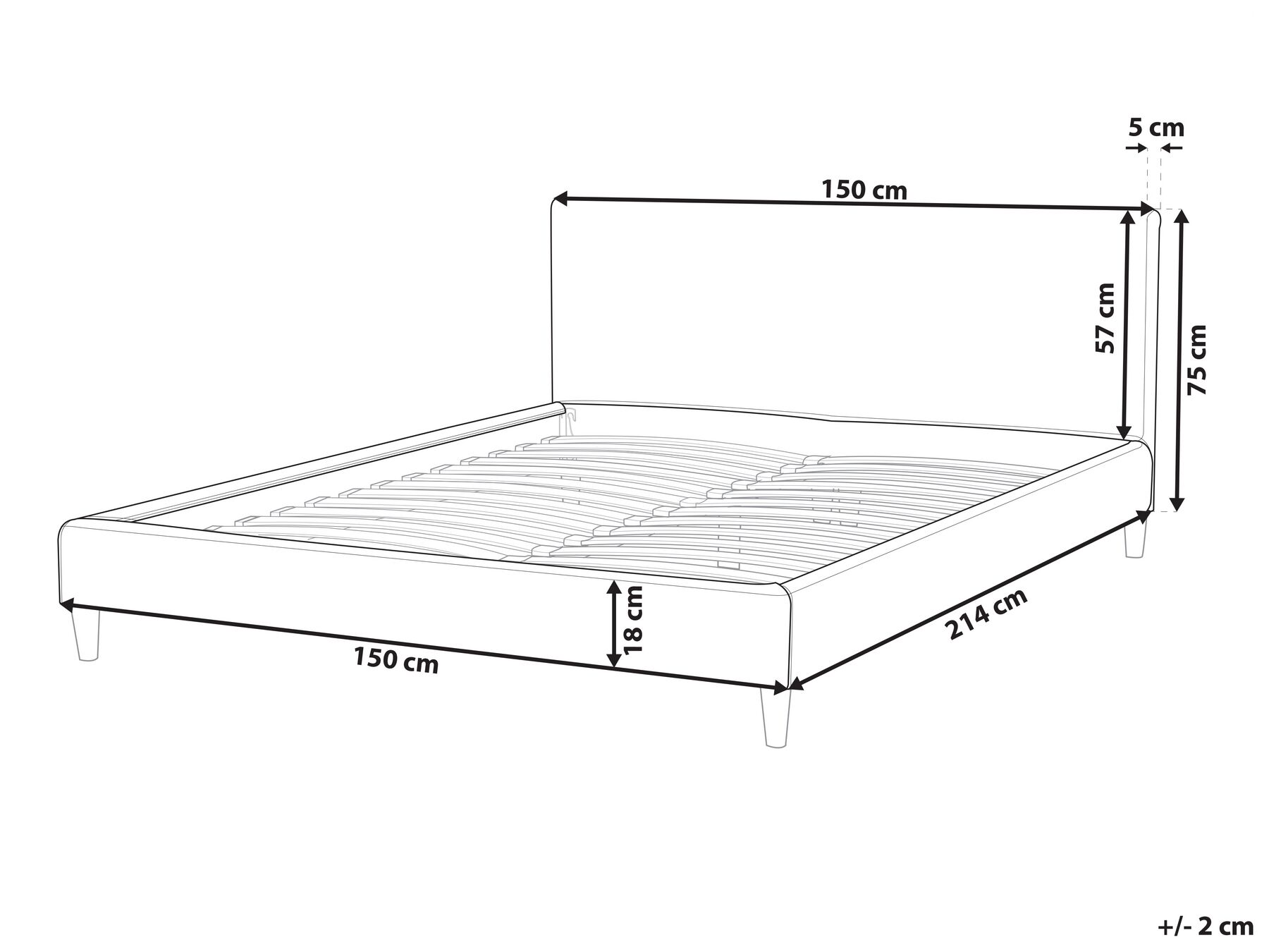 Bed Frame Cover FITOU 140 x 200 cm Beige_876118