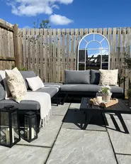 Garden Corner Sofa with Table 5 Seater COCCORINO Metal Grey_929954