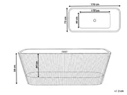 Kylpyamme vapaasti seisova ATCAMA 170 x 75 cm Valkoinen_1071251