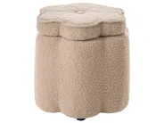 Kids Storage Pouffe FLOWER Flower Boucle Beige_1085299