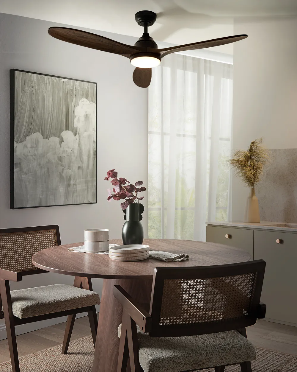 Ceiling Fan with Light MOYAR with Remote LED Dark Brown