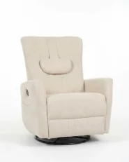 Gungande fåtölj REA Vridbar Chenille Ljusbeige_1170150