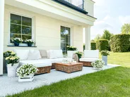 Garden Lounge Set with Table 4 Seater VARALLO Modular Rattan Natural Left Hand_827398