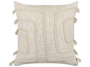Set of 2 Decorative Cushions PLEIONE 45 x 45 cm Cotton Light Beige Geometric Pattern_840295