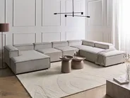 Modular Corner Sofa 5 Seater ARDAL Corduroy Taupe Left Hand_1011125