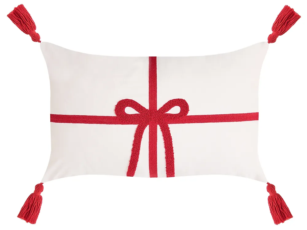 Set of 3 Decorative Cushions XAVIA 30 x 50 cm 45 x 45 cm White Christmas Motif_1164606