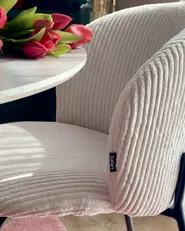 Set of 2 Dining Chairs MILES Corduroy Off-White_1001522