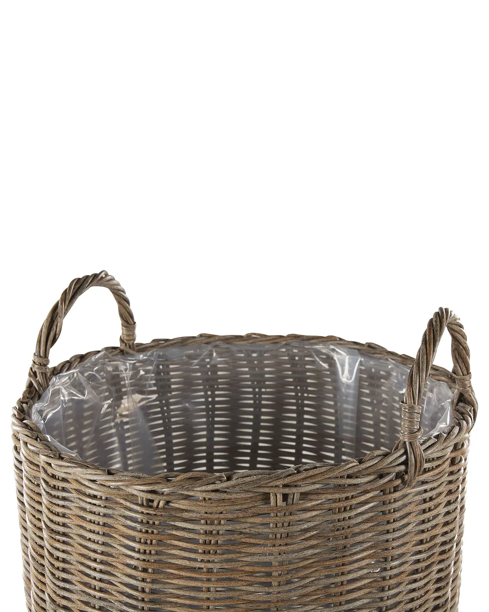 Set med 2 växtkorgar i rotting BITOLA 40/48 cm Konstrotting Brun_771261