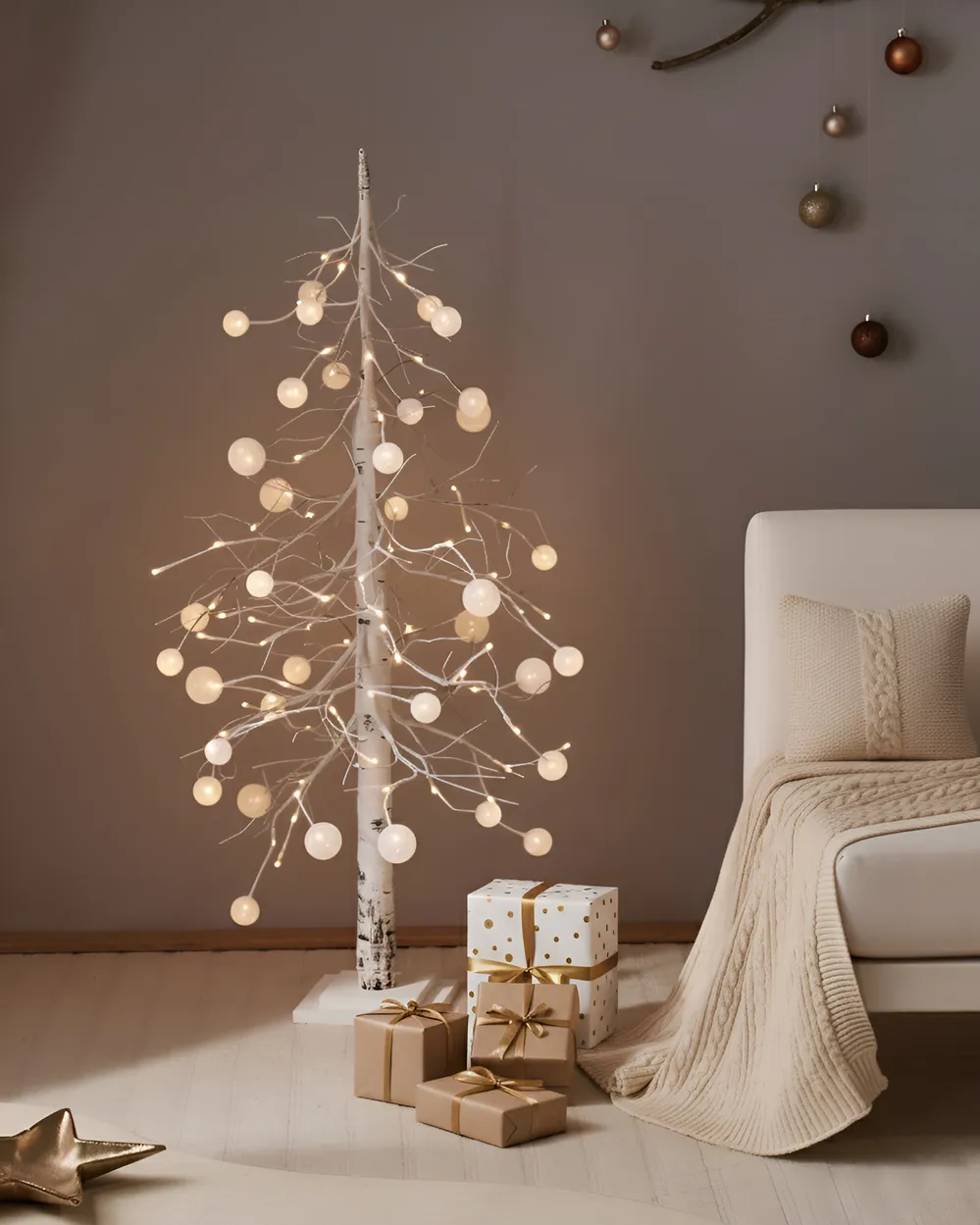 Outdoor Decoration LED HOLAR 122 cm Christmas Tree White