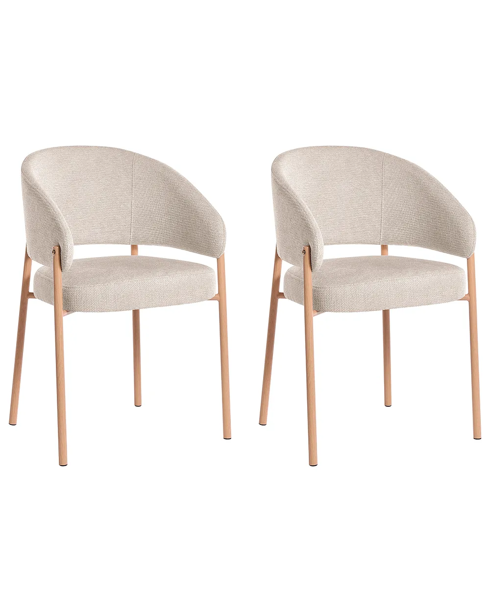 Set med 2 matstolar ZANE Ljusbeige