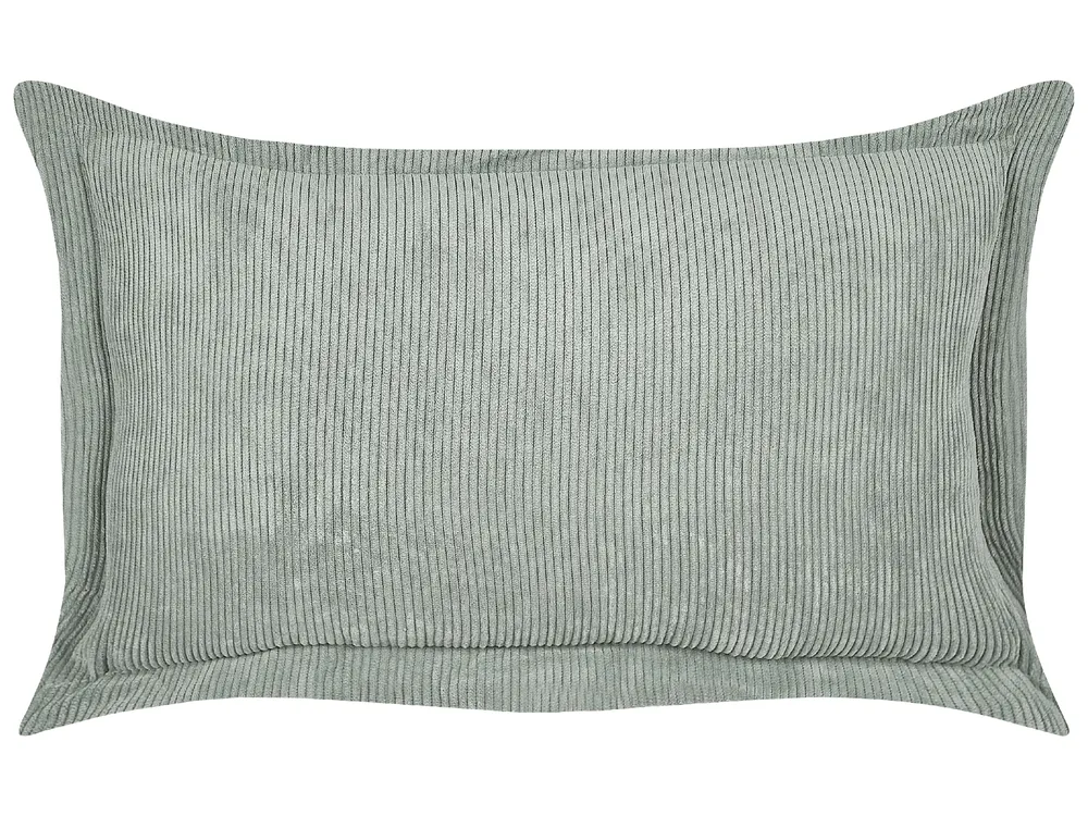 Set of 2 Decorative Cushions ZINNIA 47 x 27 cm Corduroy Light Green Solid_855300