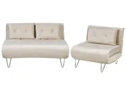 Living Room Set 3 Seater VESTFOLD Velvet Beige_851608