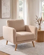 Living Room Set 4 Seater KILJA Boucle Beige_1113589