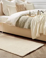 Matta med lång lugg DEMRE Ljusbeige 80 x 150 cm_683493