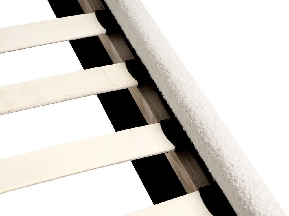 Säng med förvaringslådor SARDENT Bouclé Off-White 180 x 200 cm_1009205