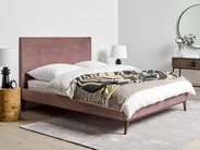 Bed Velvet BAYONNE 140 x 200 cm (EU Double) Pink_901268